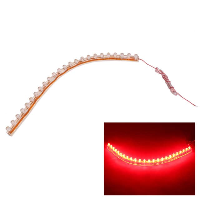 24 LED Flexible Soft Red Strip Car Gum Lights