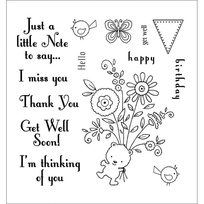 Darcies Beary Blossoms Cling Mounted Rubber Stamps