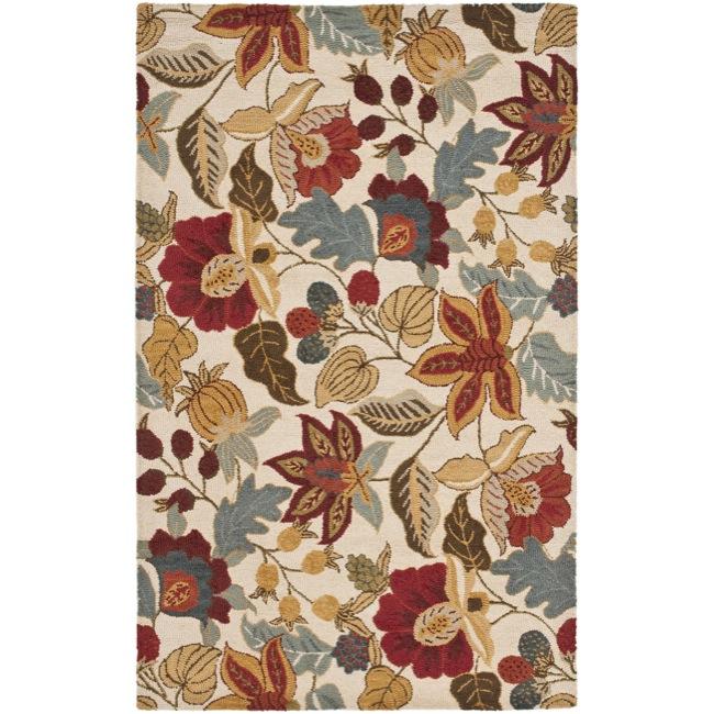 Safavieh Handmade Blossom Ivory Wool Rug - 8'9 x 12'