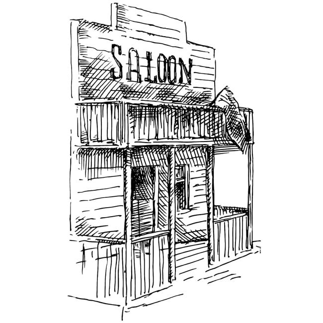 Tim Holtz Saloon Red Rubber Stamp  