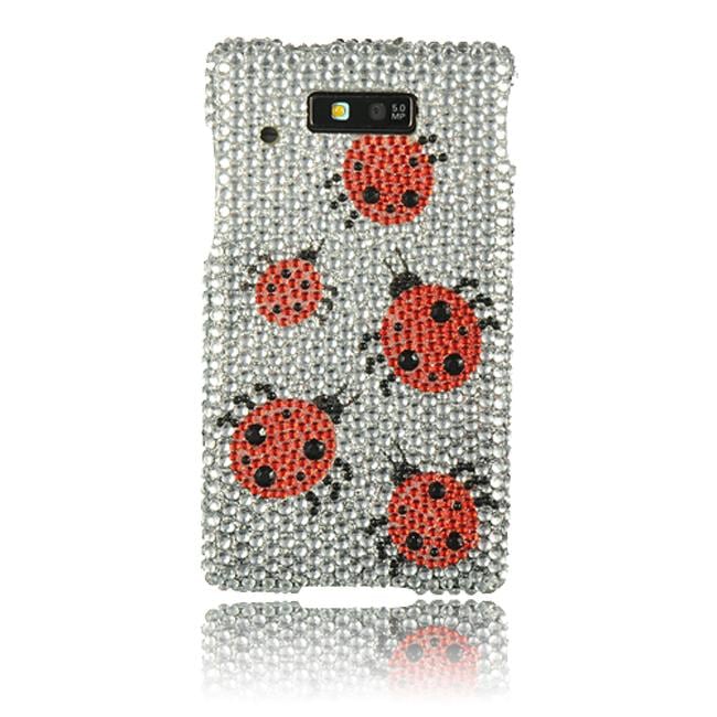 Luxmo Ladybug Rhinestone Case for Motorola Triumph/ WX435