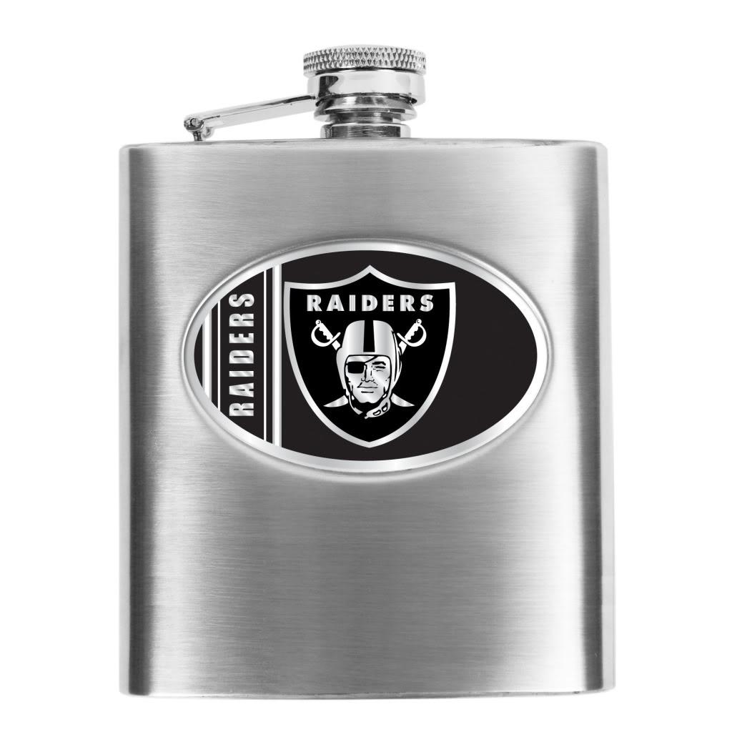 Oakland Raiders 8-oz Stainless Steel Hip Flask