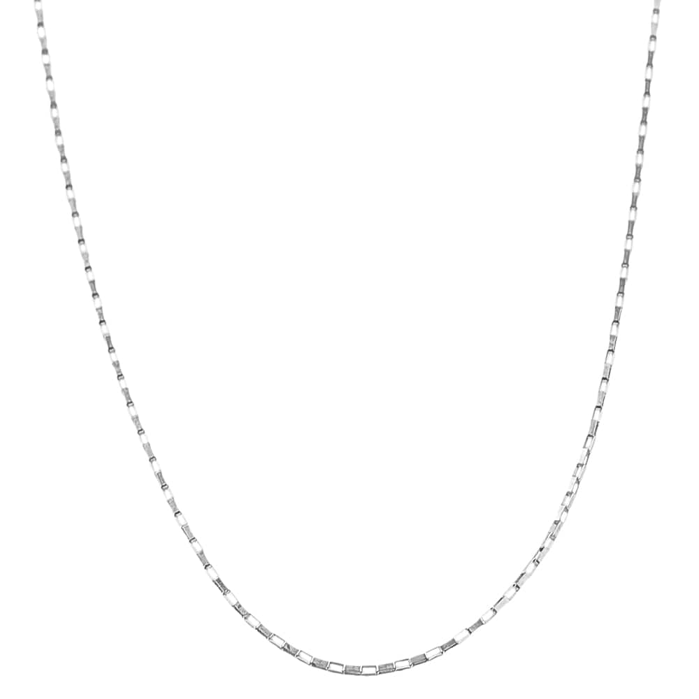 14k White Gold 18 inch Reflection Box Chain  