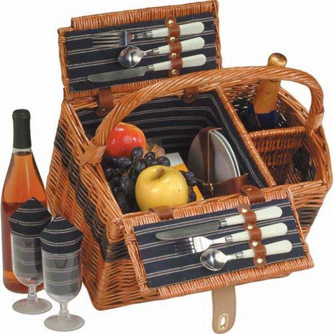 Picnic Plus PSB-272 Lenox Wicker Picnic Basket
