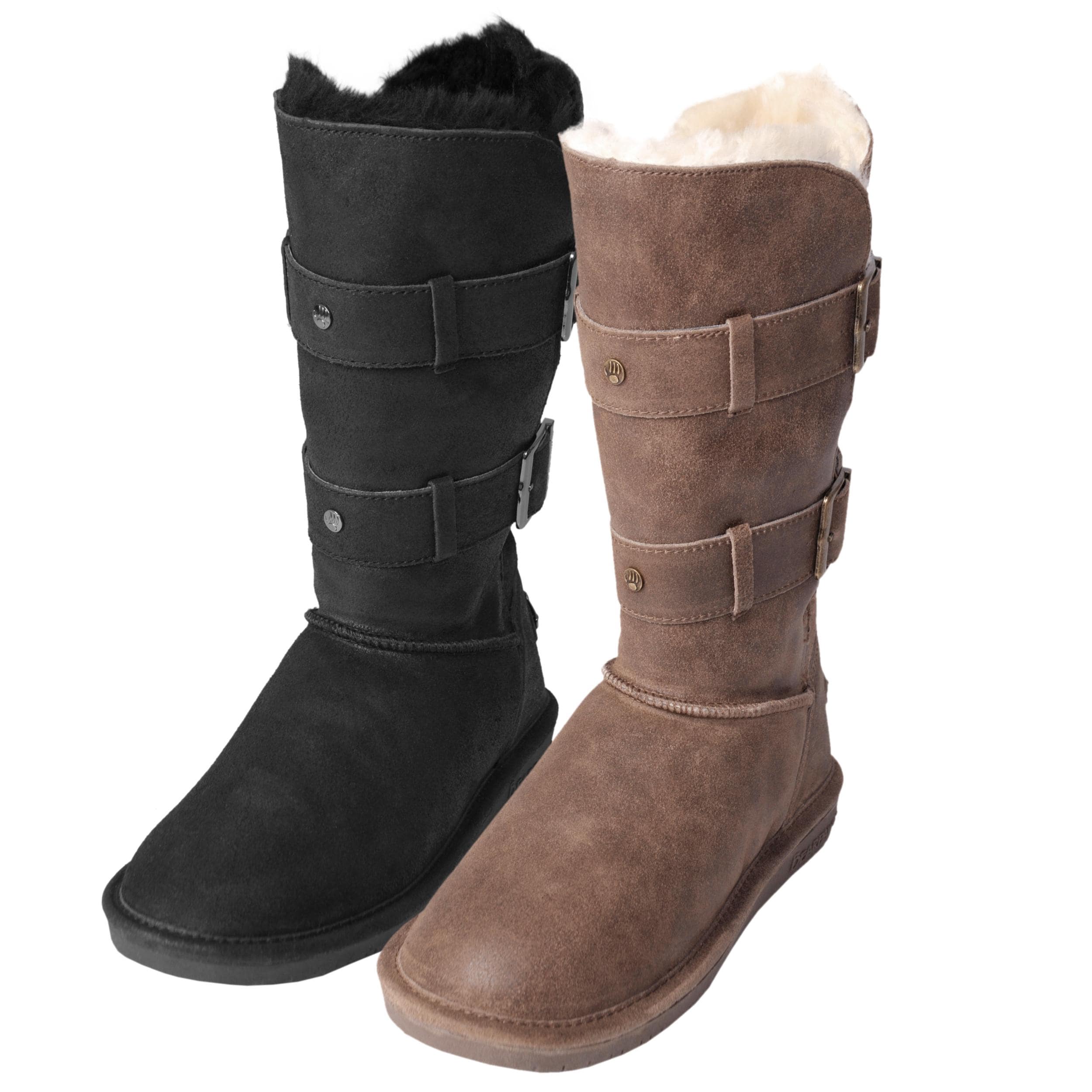 Bearpaw Women's 'Taylor' Suede Sheepskin-lined Buckled Boots - Free ...