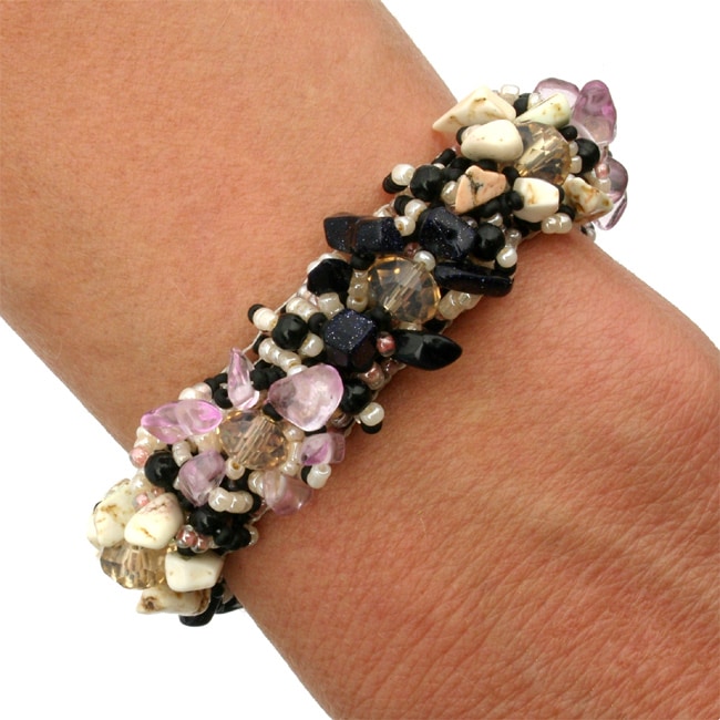 Glass Bead Isabela Tuxedo Pink Bracelet (Guatemala) Bracelets