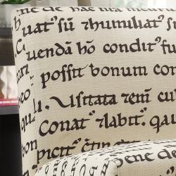 Decor Latin Script Linen Lounger Chair