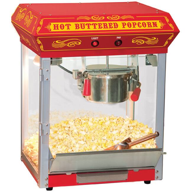 FunTime Carnival Style Red 4-oz Hot Oil Popcorn Machine