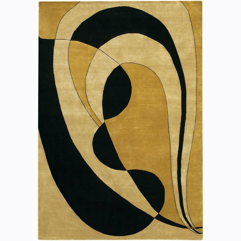 Hand-knotted Mandara Gold New Zealand Wool Rug (2'6 x 7'6)