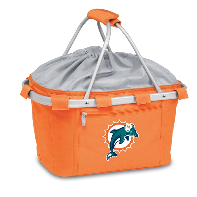 Picnic Time Miami Dolphins Metro Basket (Orange Dimensions 19 inches high x 11 inches wide x 10 inches deepLightweight Waterproof interiorExpandable drawstring topAluminum frameExterior zip closure pocket )