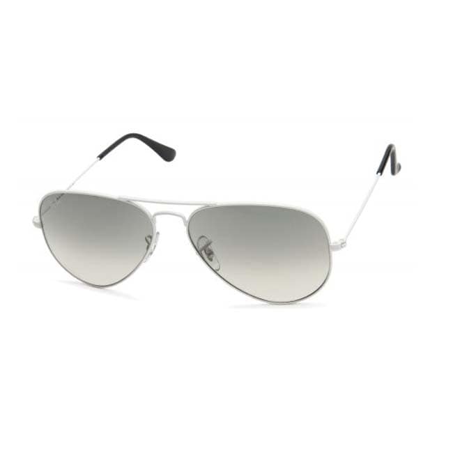 Ray Ban White Metal Aviator Sunglasses  