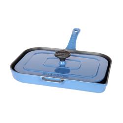 Chasseur French Sky Blue Double enameled Cast Iron Panini Press