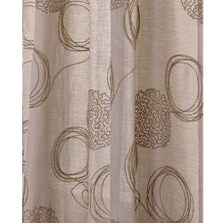 Crewel Embroidered Faux Linen 108 inch Curtain Panel