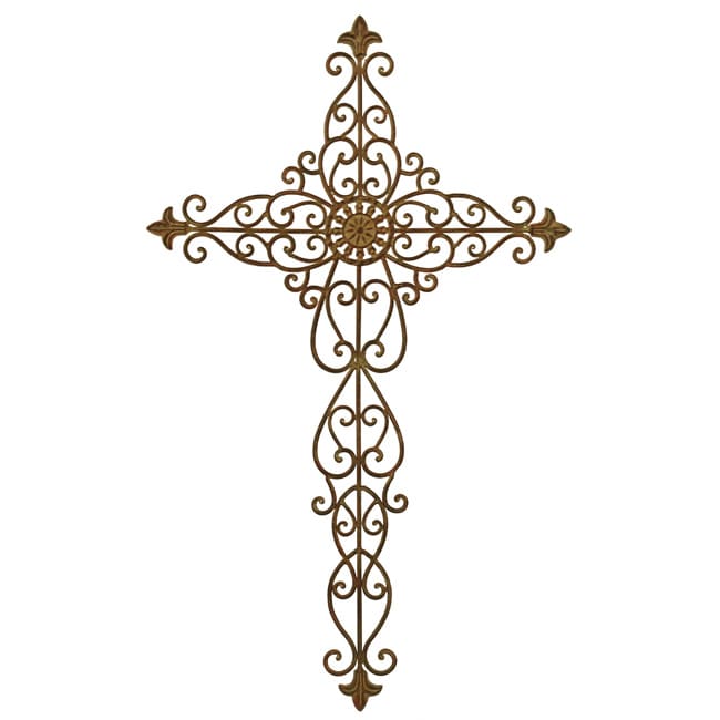 Wrought Iron Cross Wall Decor Accent Pieces