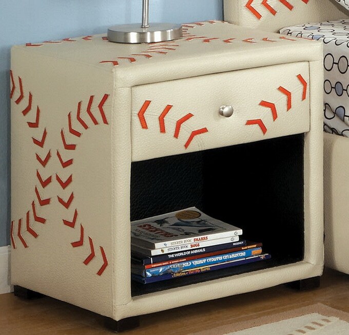 Furniture of America Baseballthemed Designed Nightstand Free