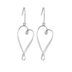 Sunstone Sterling Silver Open Heart Loop Dangle Earrings Sterling Silver Earrings