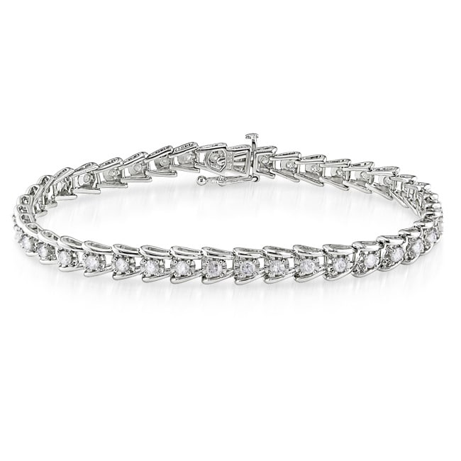   Silver 2ct TDW Round Diamond Tennis Bracelet (G H, I3)  