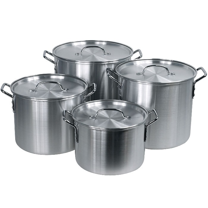 Hoffritz 8-piece Covered Nesting Aluminum Stockpot Set