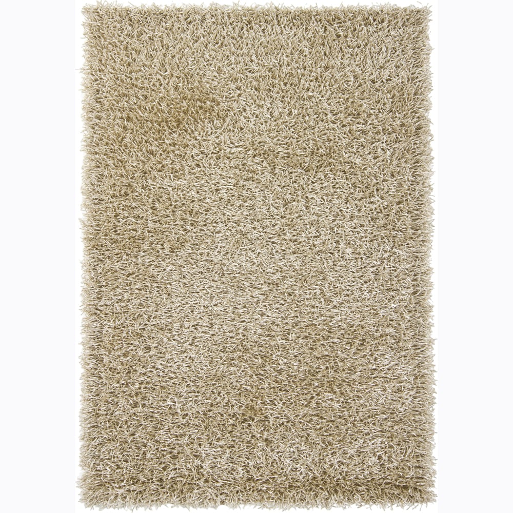 Handwoven Light Beige Mandara Shag Rug