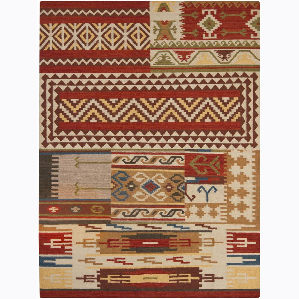 Hand-made Flat-weave Mandara Rug (7' x 10')