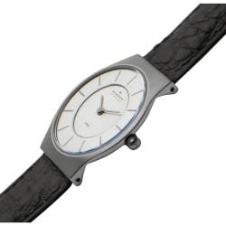 Skagen Women's Black Leather Strap Watch Skagen Women's Skagen Watches