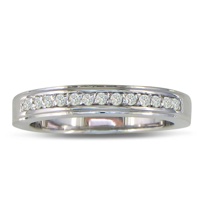   Silver 1/8ct TDW Diamond Wedding Band (H I, I1)  