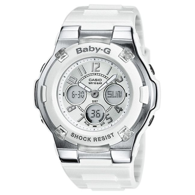 Shop Casio Women's 'BabyG' White and Silver Dial Rhinestone Watch