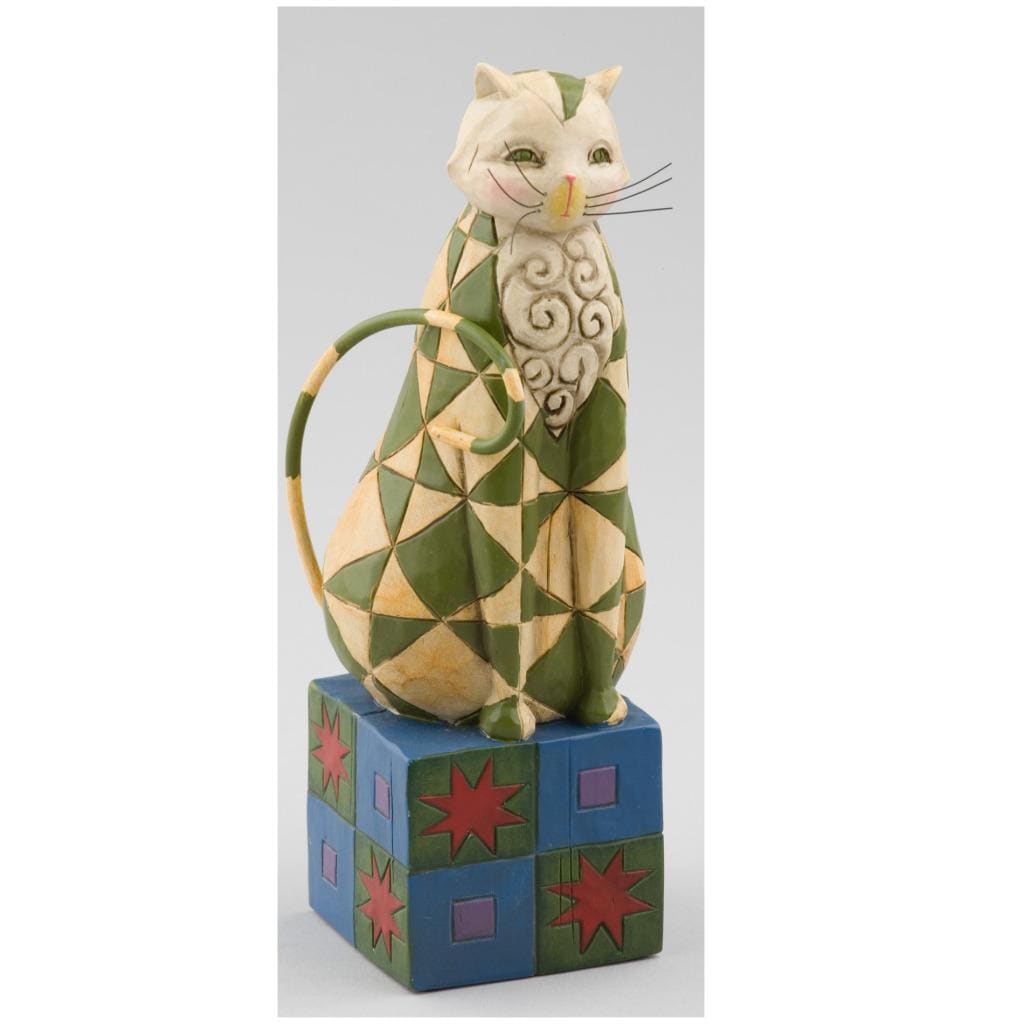 Jim Shore Green Star Cat Figurine