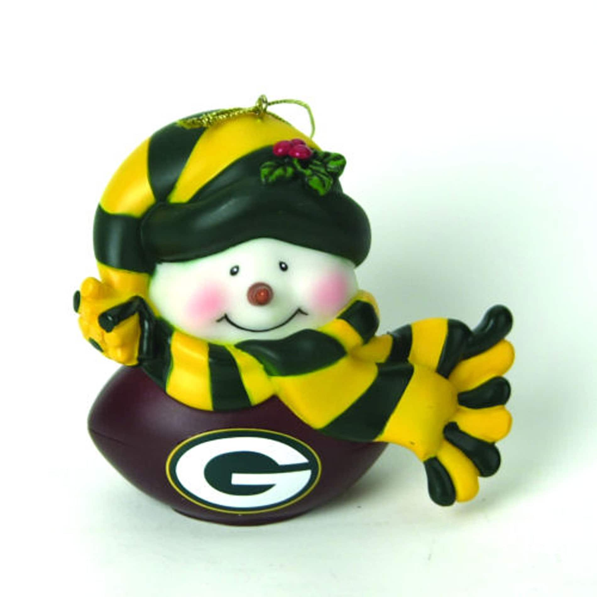 Green Bay Packers Musical Snowman Ornament Forever Collectibles Football