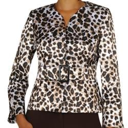 Divine Apparel Women's Plus Size Belted Animal Print Pant Suit Divine Apparel Pant Suits