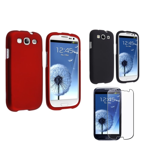 INSTEN Black Phone Case Cover/ Red Phone Case Cover/ Protector for Samsung Galaxy S III/ S3