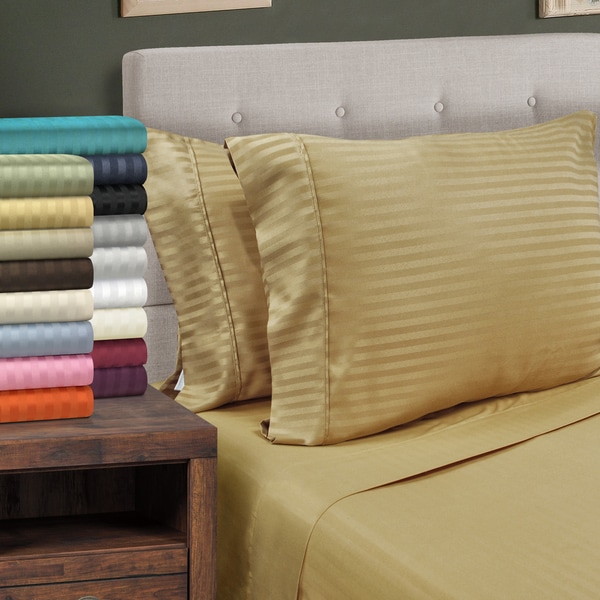 Superior Wrinkle Resistant Stripe Microfiber Deep Pocket Sheet Set
