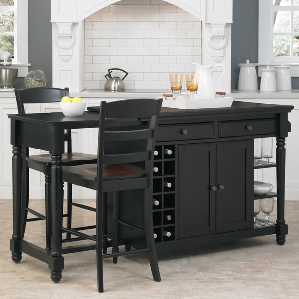 Grand Torino Kitchen Island and Two Stools Kitchen Islands