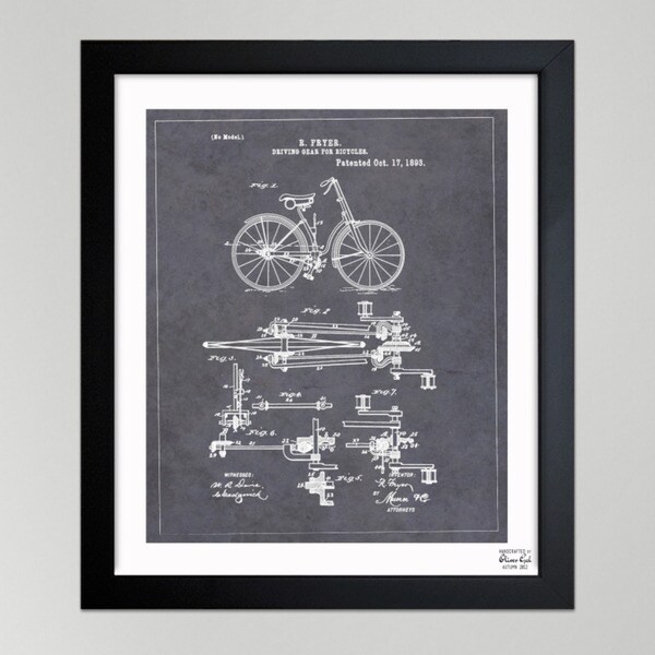 Shop Oliver Gal 'Fryer, Driving Gear for Bicycle, 1893' Framed Paper