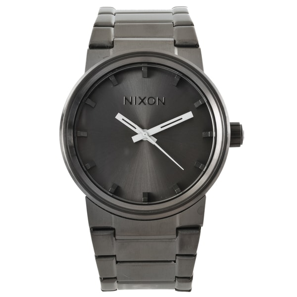 Shop Nixon Men's 'Cannon' Stainless Steel Gunmetal Analog Watch Free