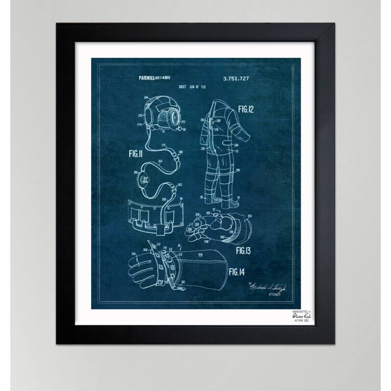 Oliver Gal 'Space Suit I, 1973' Framed Paper Blueprint