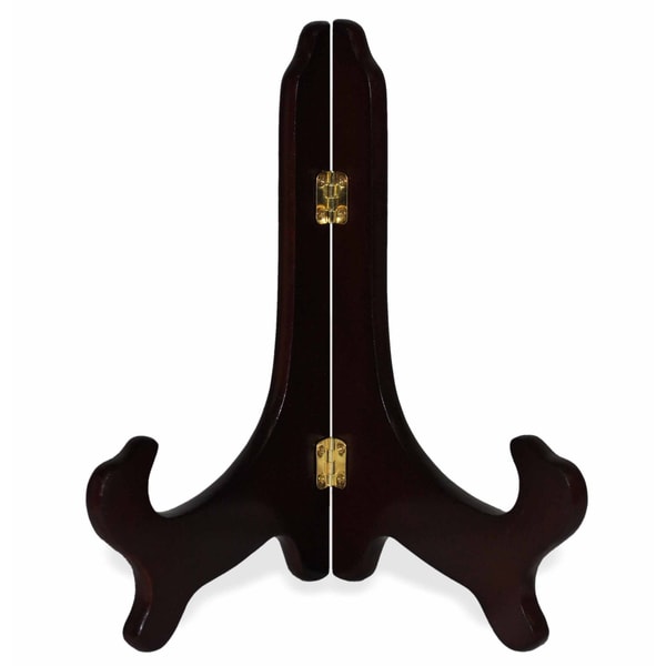 Mahogany Color 8 inch Plate Stands (Set of 4) Accent Pieces