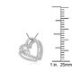preview thumbnail 3 of 1, 10k White Gold 1/6ct TDW Diamond Double Heart Pendant Necklace - 9'6" x 13'6" - 9'6" x 13'6"
