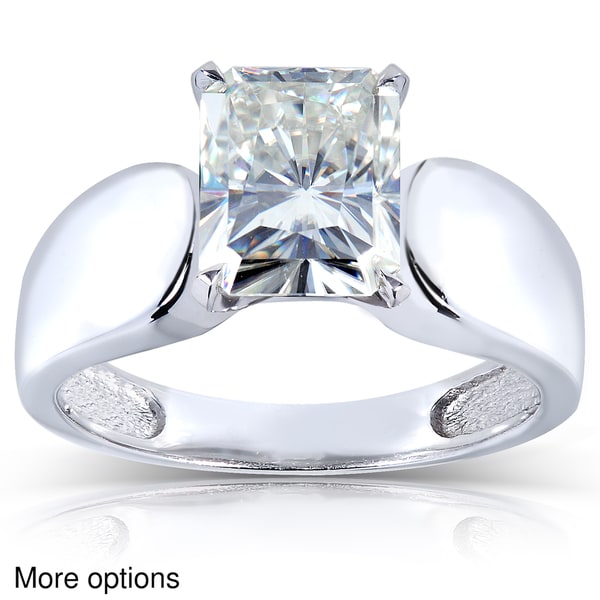 14k White Gold Radiant Moissanite Solitaire Ring Annello Women's Moissanite Rings