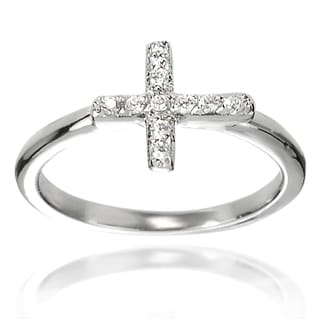 Journee Collection Sterling Silver Cubic Zirconia Holy Cross Ring ...