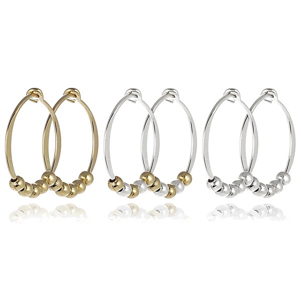 Shop Journee Collection Sterling Silver Bead Hoop Earrings Free