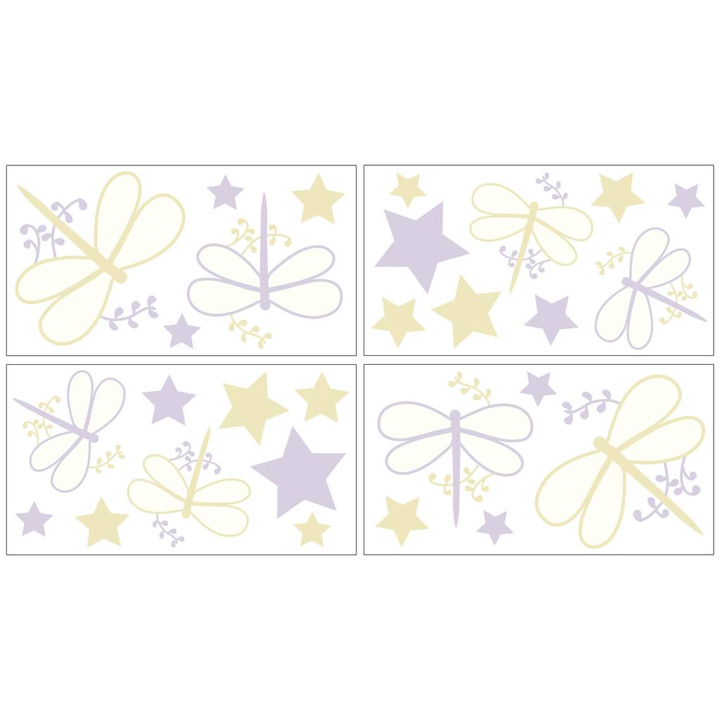 Sweet JoJo Designs Purple Dragonfly Dreams Wall Decal Stickers