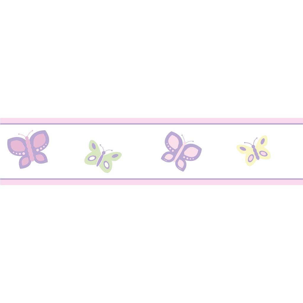 Sweet JoJo Designs Pink and Purple Butterfly Wall Border