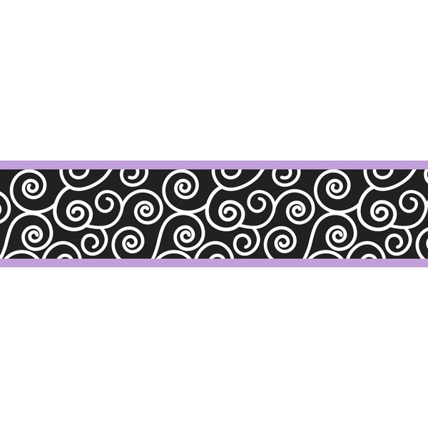Sweet JoJo Designs Purple and Black Kaylee Modern Wall Border