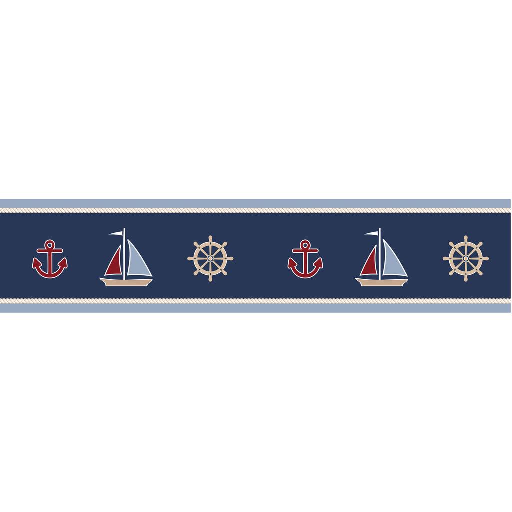 Sweet JoJo Designs Nautical Nights Sailboat Wall Border