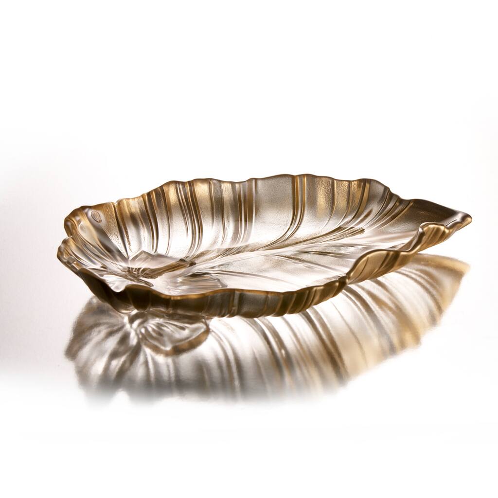 Fifth Avenue Crystal Venezia Gold Leaf Platter
