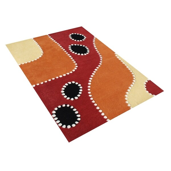 Alliyah Handmade Flame Orange New Zealand Blend Wool Rug (5 x 8) - 5' x 8'