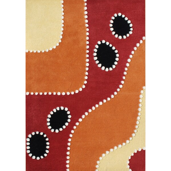Alliyah Handmade Flame Orange New Zealand Blend Wool Rug - 5' x 8'