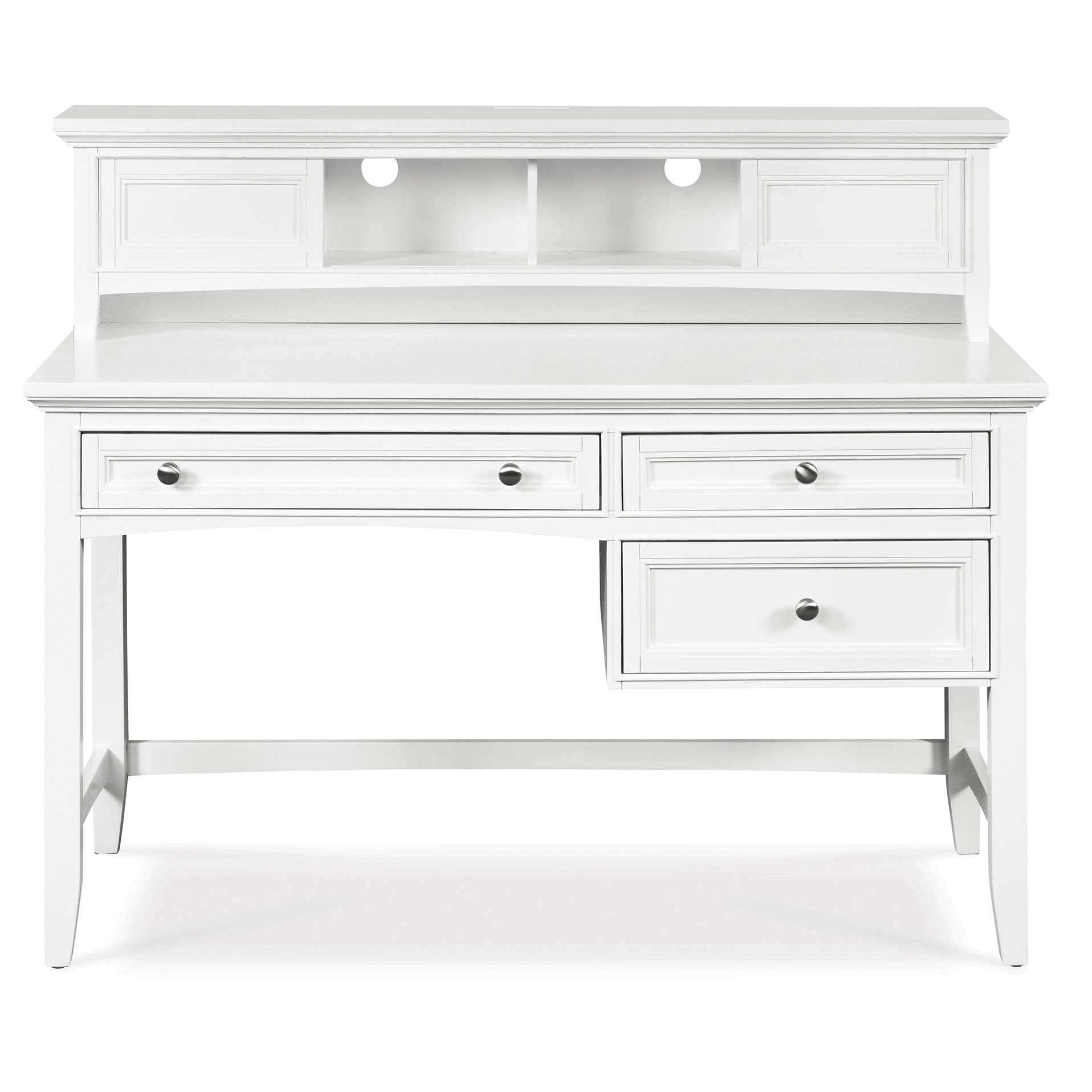 Magnussen Kenley White 3 drawer Desk With Hutch