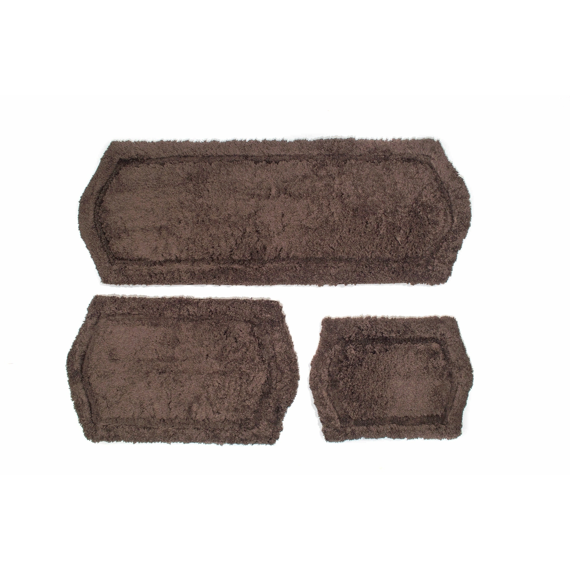 Chesapeake Paradise 3PC Memory Foam Charcoal Bath Rug Set (22x60 & 21x34 & 17x24)